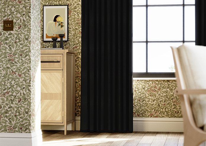 San Remo (Blackout), Pitch Black - Made to Measure Curtains - Image 5